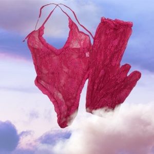 Lingerie Lace bodysuit with stockings